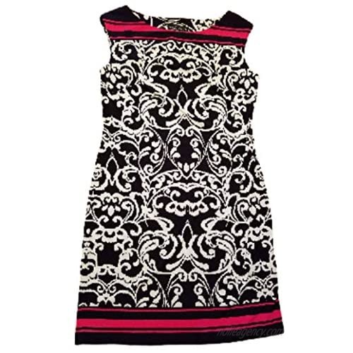 Jessica Howard Womens Size Small Sleeveless Missy Dress  Black/Pink/White