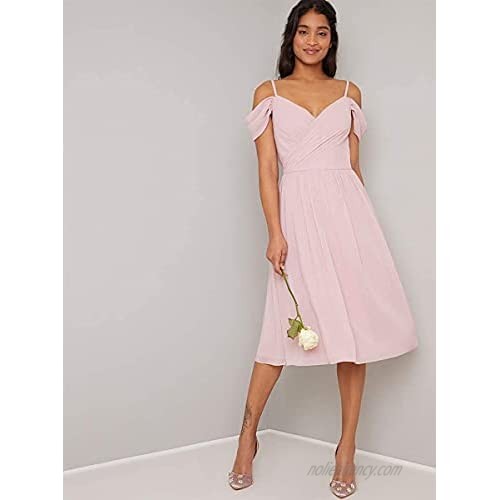 junytDing Women's Off Shoulder Chiffon Bridesmaid Dresses Short Formal Dresses for Women Party Homecoming BS0013