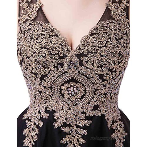 Sarahbridal Womens Lace Applique Homecoming Dresses Short Beaded Cocktail Gowns LX418