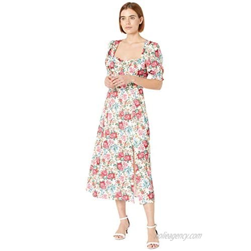 WAYF Hansberry Cap Sleeve Midi Dress Rose Garden MD