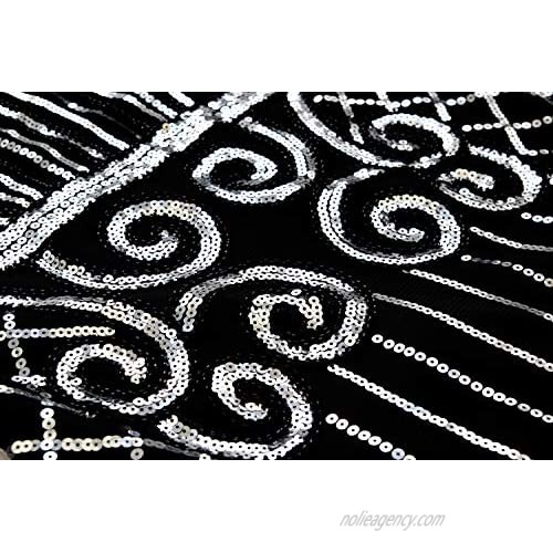 Women's 1920s Sequins Flapper Gatsby Cocktail Dress with 20s Headband Accessories Set