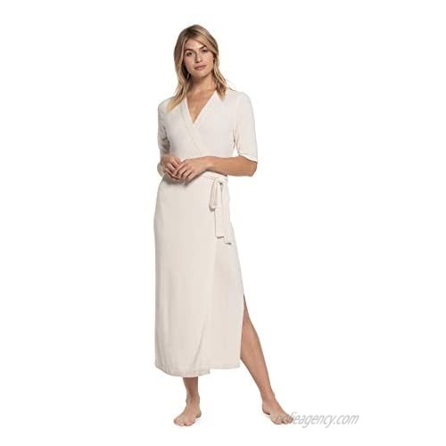 Barefoot Dreams CozyChic Ultra Lite Wrap Dress with Sleeves V-Neck Travel Dress