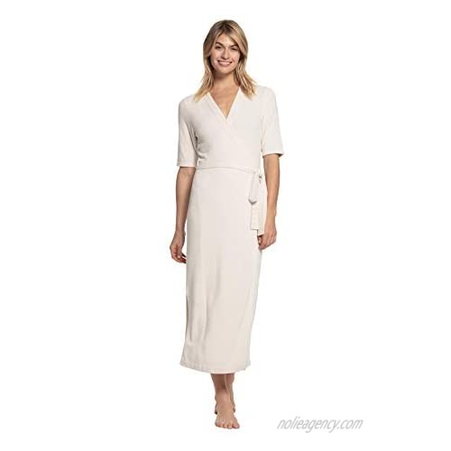 Barefoot Dreams CozyChic Ultra Lite Wrap Dress with Sleeves  V-Neck Travel Dress