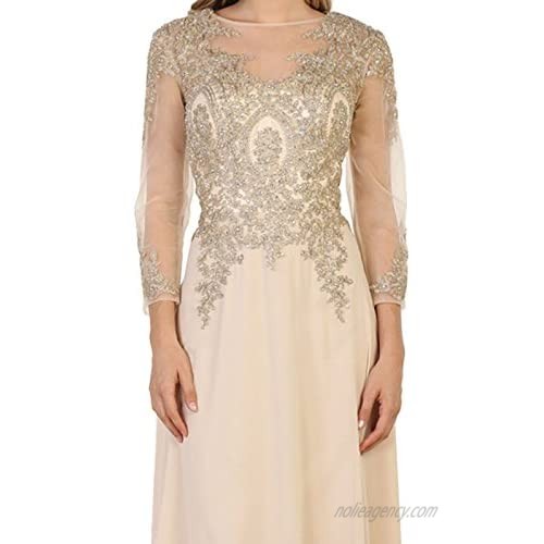 Formal Dress Shops Inc MQ1549 Long Sleeve Modern Mother of The Bride Dress