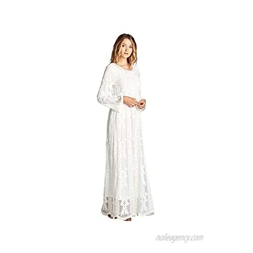 Hope LDS Temple Dress in White Lace