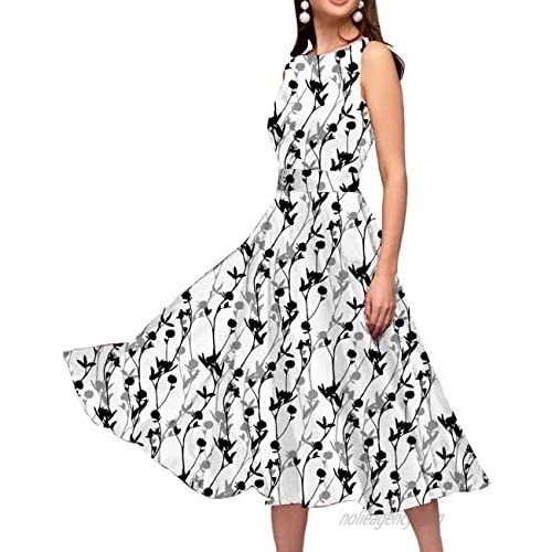 Simple Flavor Women's Vintage Dress Sleeveless O-Neck Party Cocktail Dress