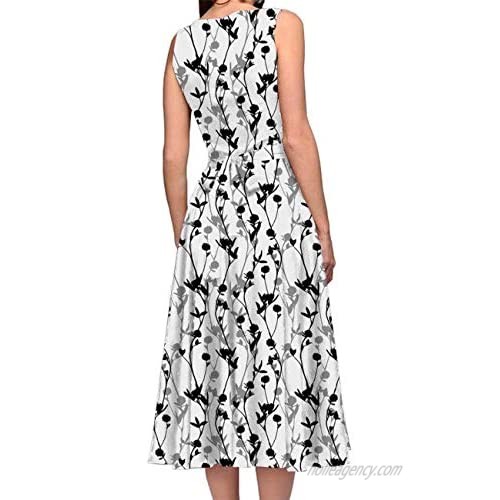 Simple Flavor Women's Vintage Dress Sleeveless O-Neck Party Cocktail Dress