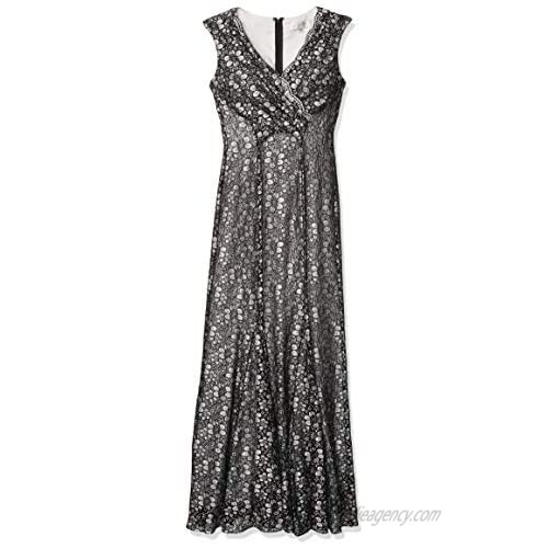 Tahari by Arthur S. Levine Women's Stretch Lace Two Tone Gown