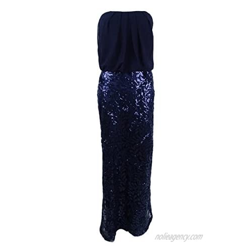 Vince Camuto Women's Sequined Blouson Gown (4  Navy)
