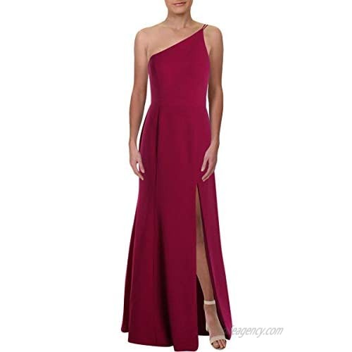 Xscape Womens One-Shoulder Crepe Evening Dress