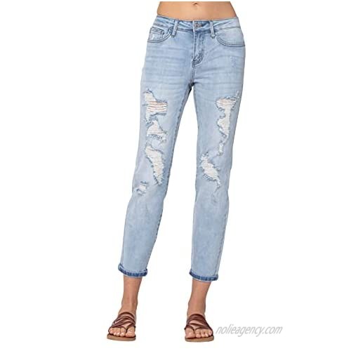 Judy Blue Destroyed Mid Rise Boyfriend Jeans! Soft  Stretchy and Your GO to Boyfriend Jeans! (Style: 8878)