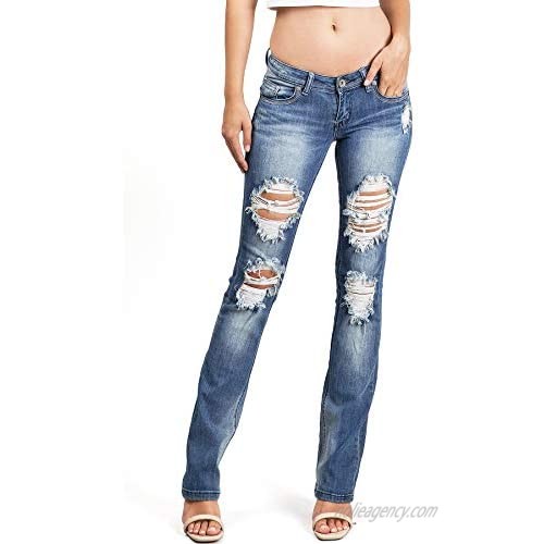 Machine Jeans Women's Juniors High/Mid/Low Waist Distressed Jeans