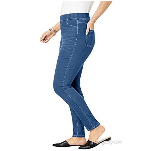 Roamans Women's Plus Size The No-Gap Jegging Pull On Jeans Denim Legging
