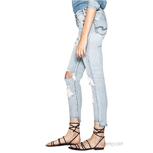 Silver Jeans Co. Women's Plus Size Elyse Curvy Mid Rise Skinny Fit Ankle Jean