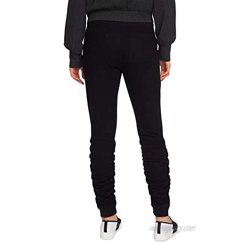 1.State Women's Ruched-Hem Brushed Jogger Pants Rich Black XL