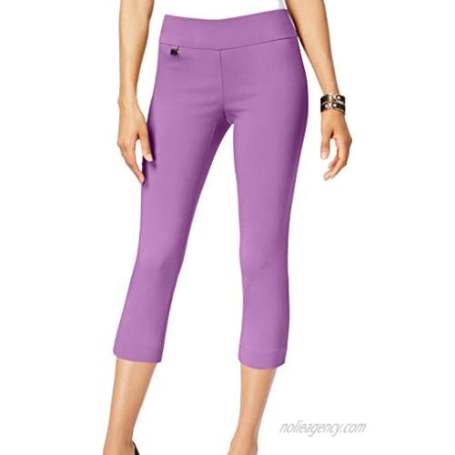 Alfani . Tummy-Control Pull-On Capri Pants  Pastel Purple 14