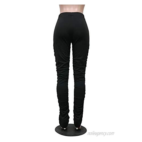 Annystore Women's Casual Solid Color Drawstring Bell Bottom Flare Yoga Pants Trousers Ruched Workout Jogging Pants
