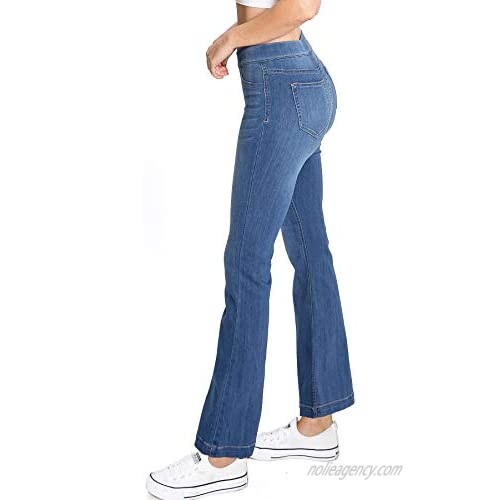 Cello Women's Juniors Stretchy Mid Rise Skinny Fit Bootcut Pants