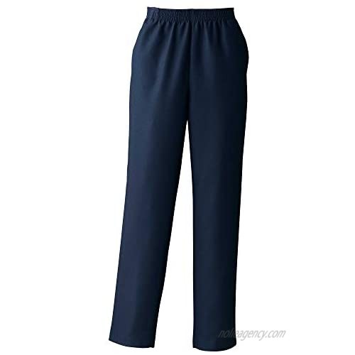 Donnkenny Petites Elastic-Waist Gabardine Pull-On Pants - Wrinkle Resistant Easy Care and Wear Customer Favorite  Navy  12P