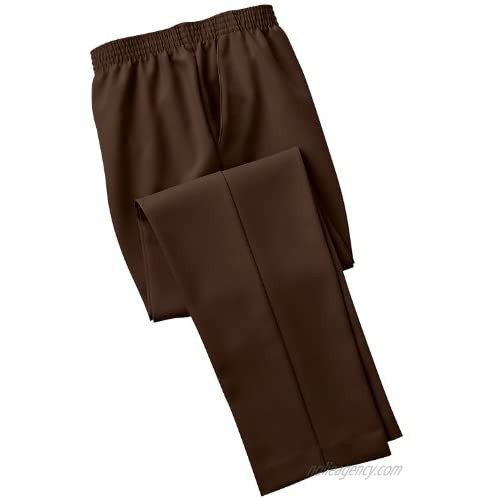 Donnkenny Petites Elastic-Waist Gabardine Pull-On Pants - Wrinkle Resistant Easy Care and Wear Customer Favorite  Brown  8P