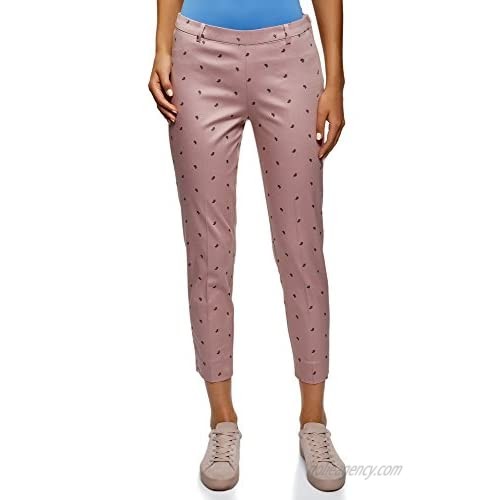 oodji Collection Women's Slim-Fit Cotton Trousers