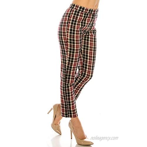 Over Kleshas Women's Soft Touch Red Combo Plaid Woven Pants