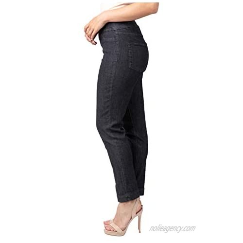 Vincenté Womens Clothing- Stretch Pants for Women - Womens Pull On Ankle Pants with Stretch Band Waist and Tummy Control