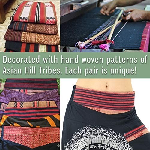 virblatt - Harem Pants for Women and Men | 100% Cotton | Hippie Pants for Women Drop Crotch Pants Men Plus Aladdin Boho