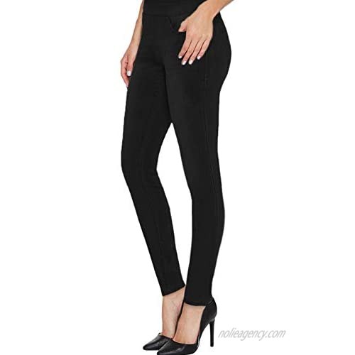 H&C Women Super Stretch Skinny Pull on Pant with Petite Regular and Long Inseam
