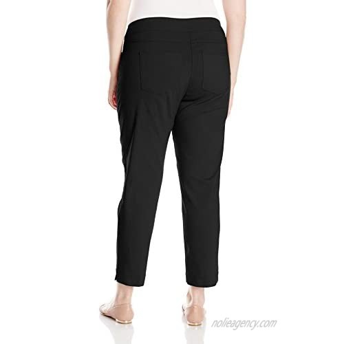 SLIM-SATION Women's Plus-Size Wide Band Pull on Ankle Pant with Tummy Control