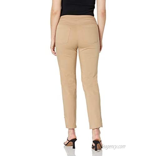 SLIM-SATION Women's Wide Band Pull-on Solid Ankle Pant with Faux Welt Pockets