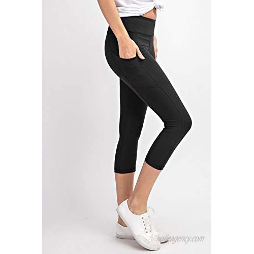Capri Leggings with Side Pockets Womens Butter Soft Athleisure Wear Active Leisurewear Yoga Pants Regular & Plus Size
