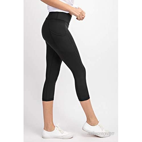 Capri Leggings with Side Pockets Womens Butter Soft Athleisure Wear Active Leisurewear Yoga Pants Regular & Plus Size