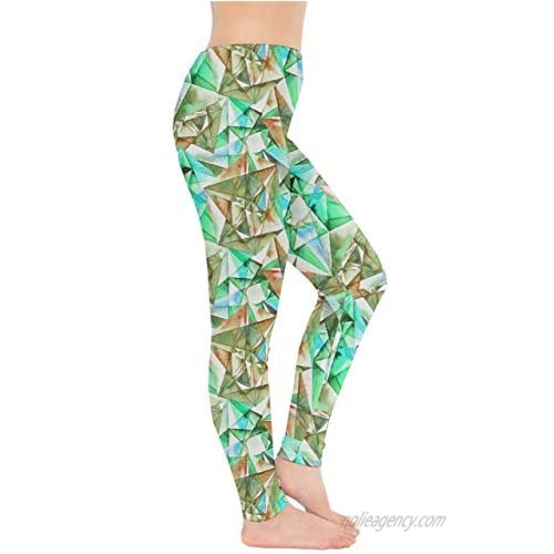 CowCow Womens Stretchy Tights Colorful Watercolor Gem Pattern Leggings XS - 5XL