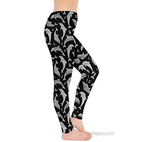 CowCow Womens Turtles Dolphins Lobster Crab Whale Fish Penguins Sea Animal Seahorse Jellyfish Shells Leggings XS-5XL