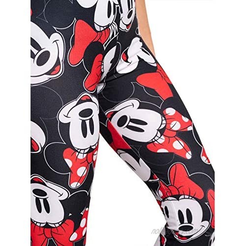 Disney Juniors Womens Leggings Minnie Mouse All Over Print Stretch