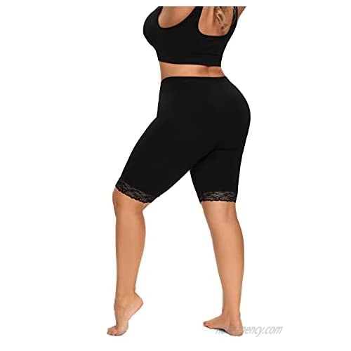 ELISS Plus Size Slip Shorts for Women Half Mid Thigh Legging Soft Stretchy Shorts for Underdress/Skirt