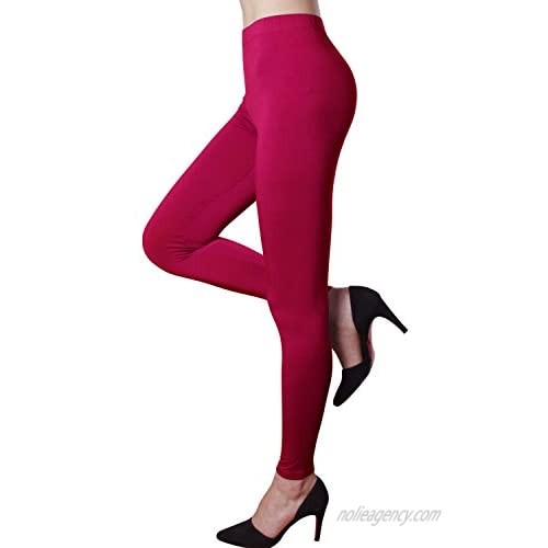 HASLRA Women's Light Weigh Premium Viscose Rayon Stretch Full Length Leggings