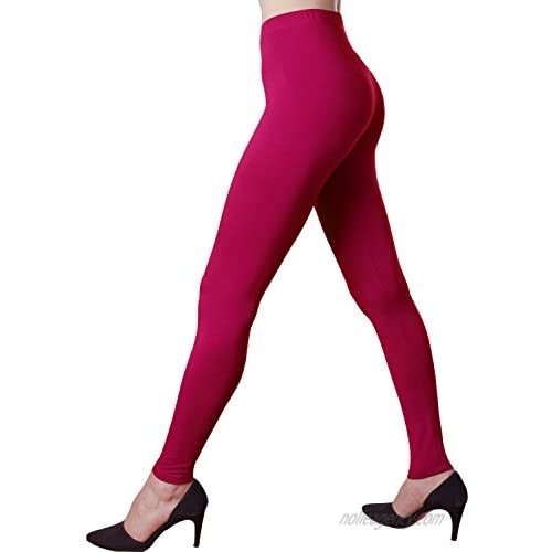 HASLRA Women's Light Weigh Premium Viscose Rayon Stretch Full Length Leggings