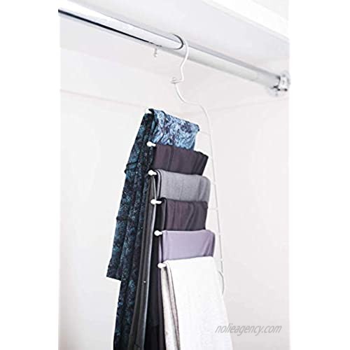Jokari 6 in 1 Non Slip Space Saving Hanger for Leggings  Pants  Scarves and More. Maximize Storage and Hang Six Pairs of Slacks  Jeans  and Workout or Yoga Pants of Any Material Without Slipping Off.