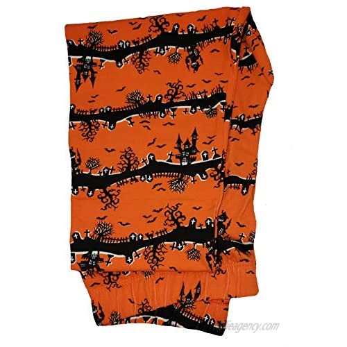 No Boundaries Halloween Spooky Fairisle Print Orange Ankle Legging