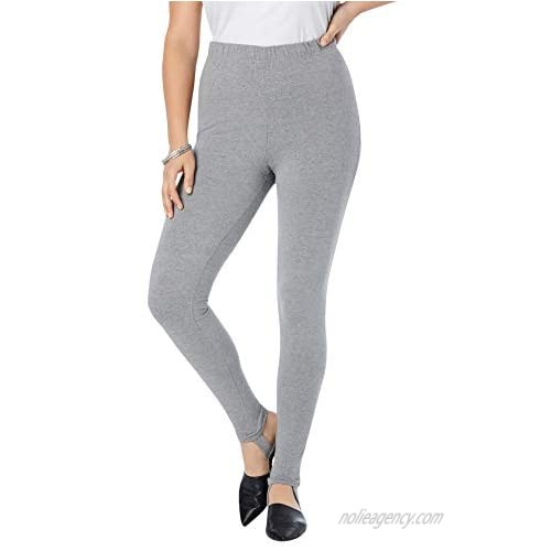 Roamans Women's Plus Size Essential Stretch Stirrup Legging Activewear Workout Yoga Pants