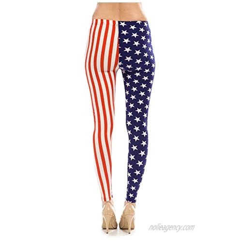 VM Women's American Flag Ankle Jeggings Leggings Patriotic Pants