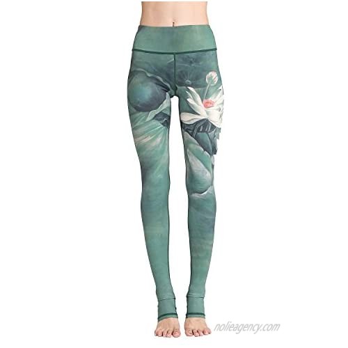 Witkey Printed Extra Long Women Yoga Leggings High Waist Tummy Control Over The Heel Yoga Pants