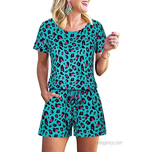 ALISISTER Women Summer Romper Loose Jumpsuit Short Sleeve Tank Top Playsuit with Shorts