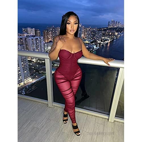 Fastkoala Bodycon Jumpsuits for Women - Sexy Summer Outfits for Women Short Sleeve One Piece Rompers Workout Bodysuits
