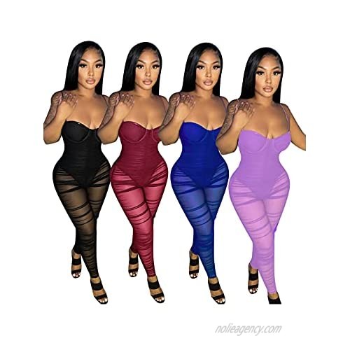 Fastkoala Bodycon Jumpsuits for Women - Sexy Summer Outfits for Women Short Sleeve One Piece Rompers Workout Bodysuits
