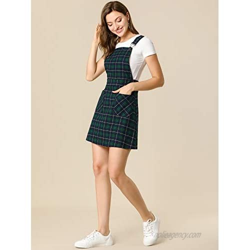 Allegra K Women's Adjustable Strap Above Knee Overall Dress Suspender Skirt