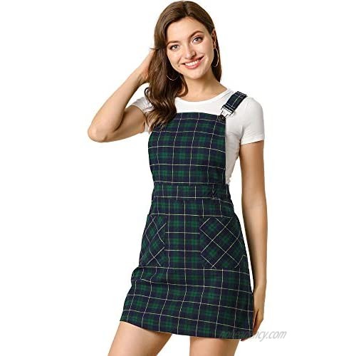Allegra K Women's Adjustable Strap Above Knee Overall Dress Suspender Skirt
