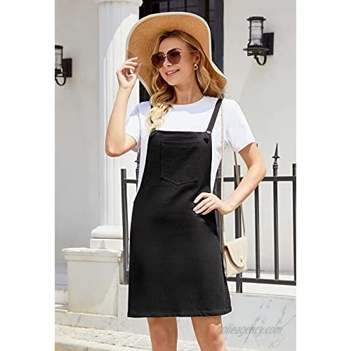 Anpox Women Casual Denim Overall Dress Summer Strap Pinafore Overalls Shorts With Pocket
